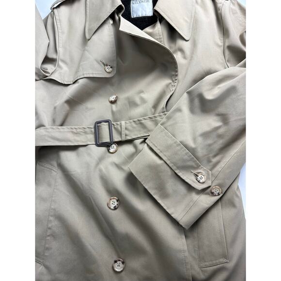 Vintage Woodmere Size 46 Long XL XXL Tall Trench Coat Khaki Removable Liner - Picture 11 of 12